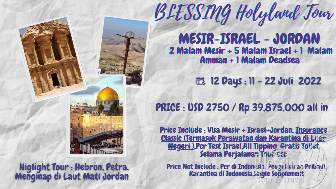 Paket Lengkap 3 Negara (Mesir +Israel+ Jordan)