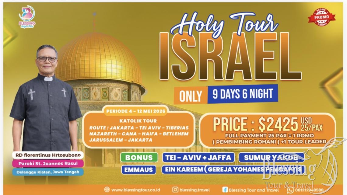 TOUR HOLY ISRAEL ONLY 04 MAY 2026