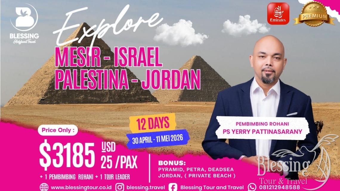 Tour Holyland Premium Route 2026 30 April 26