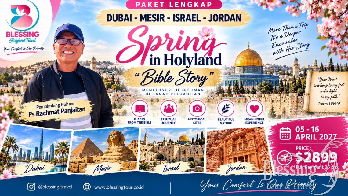 TOUR SPRING IN HOLYLAND 05 - 16 APRIL 2027