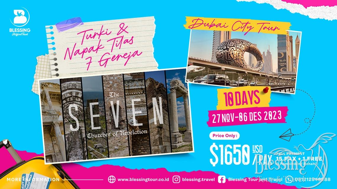  TOUR TURKI 7 GEREJA 27 NOVEMBER 2023 10 DAYS 