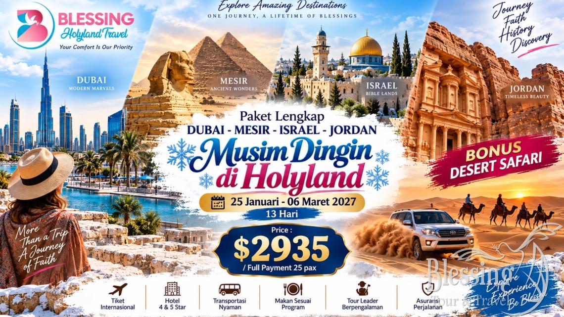 TOUR WINTER IN HOLYLAND 26 JANUARI 2027