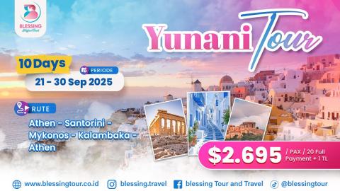 TOUR AMAZING GREECE + SANTORINI 10D7N 